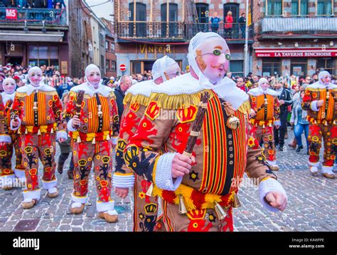 Participants in the Binche Carnival in Binche, Belgium Stock Photo - Alamy