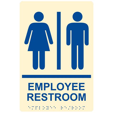 ADA Employee Restroom Braille Sign RRE-805_BLUonIvory Restroom General