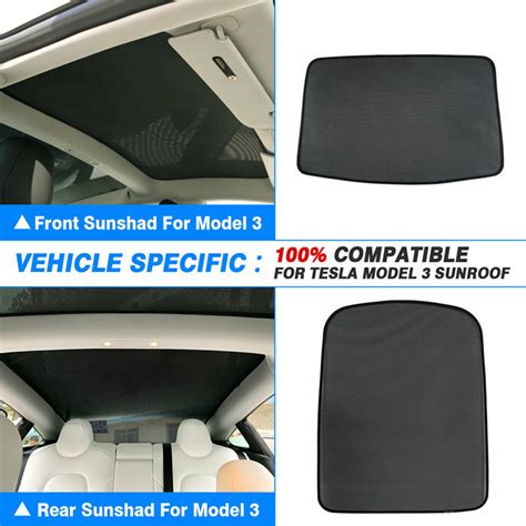 Front and rear sunshade for Tesla model 3 sunroof/www.well-wholesale.com