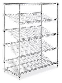 Slanted Wire Shelving - 48 x 24 x 63" H-3794 - Uline