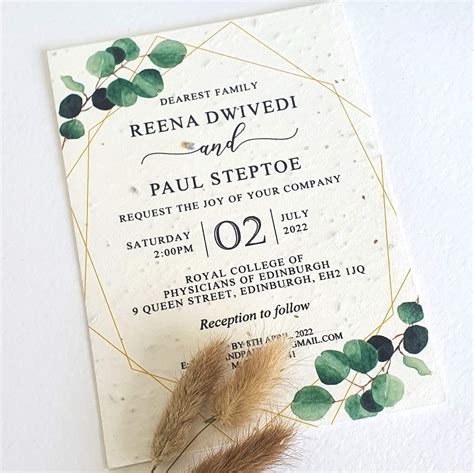 Seed paper wedding invitations - By Jo Wedding Stationery Cardiff