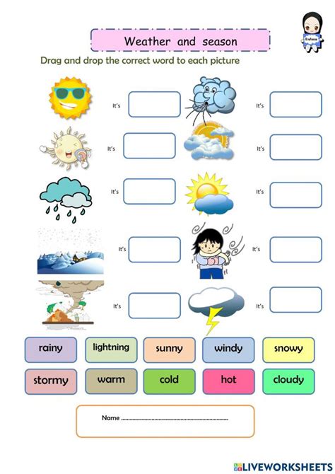 Weather and seasons interactive activity for Grade 4. You can do the ...