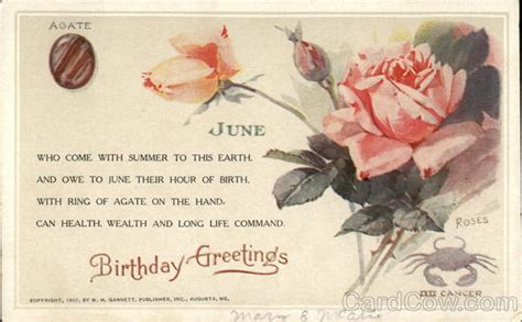 June, Birthday Greetings