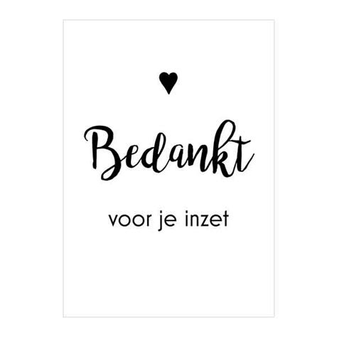 Kaart - Bedankt voor je inzet - Bedank de juf