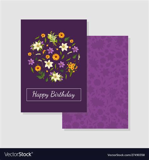 Purple Flowers Birthday Card | Best Flower Site