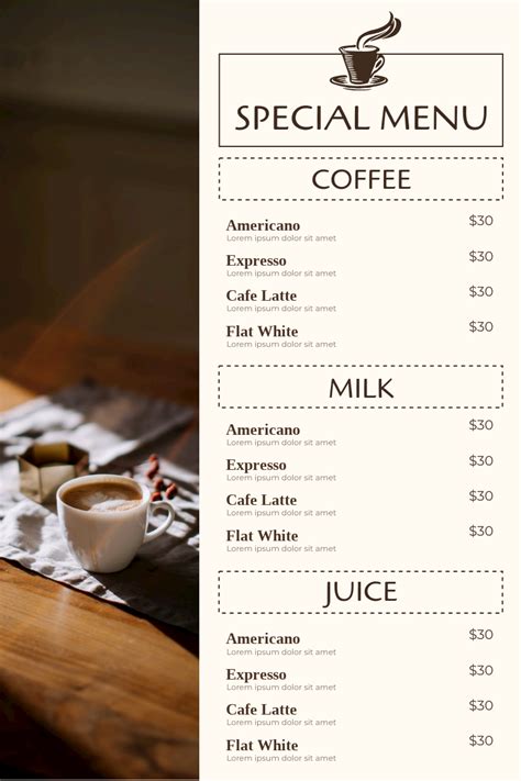 Coffee Special Menu | Menu Template