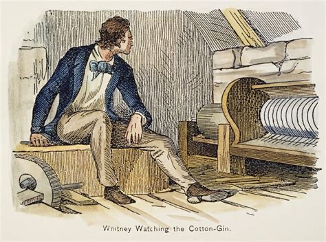 Posterazzi: Eli Whitney (1765-1825) Namerican Inventor Watching His Cotton Gin 19Th Century Wood ...