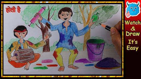 A Drawing Of Any Festevial / How to draw holi festival drawing beginners | Holi ... : Diwali ...