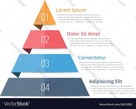 Pyramid chart template, pyramid infographics, four steps infographics, vector eps10 illustration ...