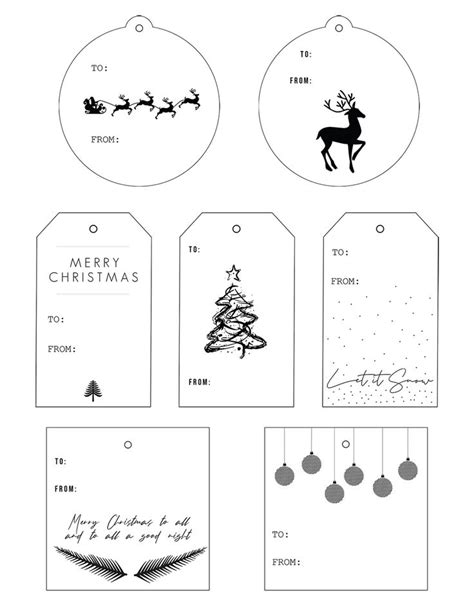 Black & White Modern Christmas Gift Tags Printable - Cherished Bliss | Christmas gift tags ...