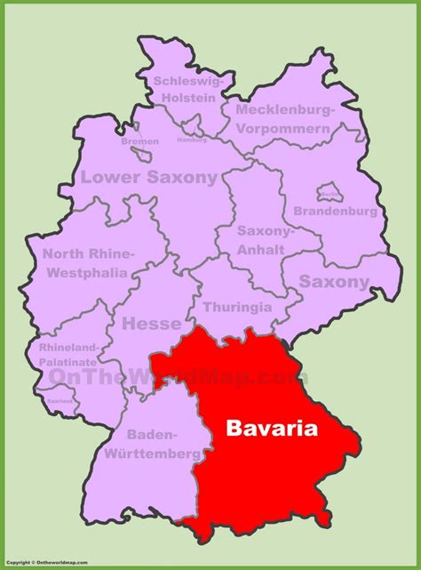 Bavaria location on the Germany map