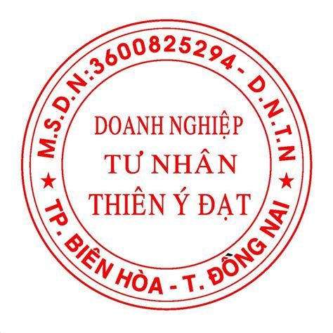 Con dấu tròn công ty mẫu doanh nghiệp tư nhân - Khắc con dấu tròn công ...