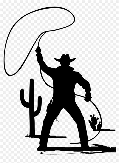 Graphics - Cowboy With Lasso Drawing - Free Transparent PNG Clipart ...