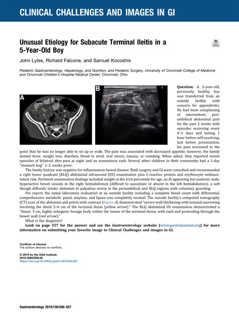 (PDF) Unusual etiology for sub-acute terminal ileitis in a 5 year old