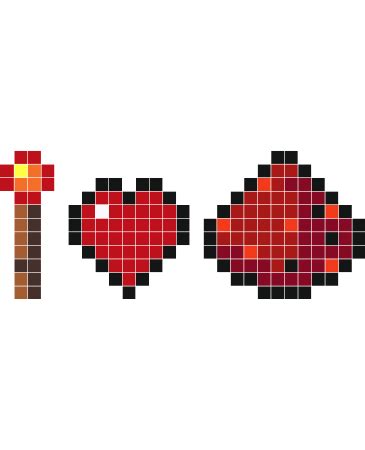 Stickaz - Ilove Redstone Monochrome, Redstone, Wall Decals, Wall Art, Pixel Art, Minecraft ...