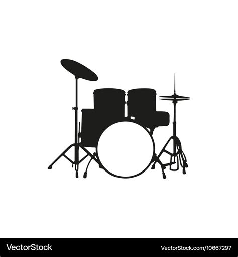 Silhouette the drum set Royalty Free Vector Image