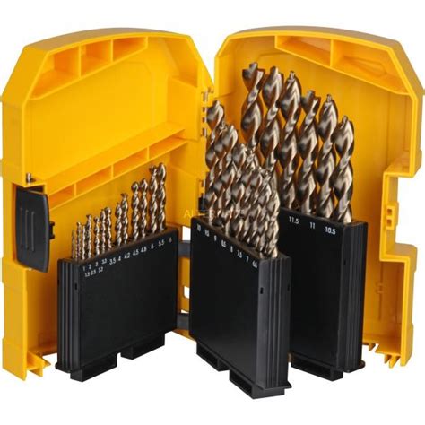 DEWALT DT4957-QZ Kit of 29 HSS Cobalt Drill Bits in Plastic Case ...