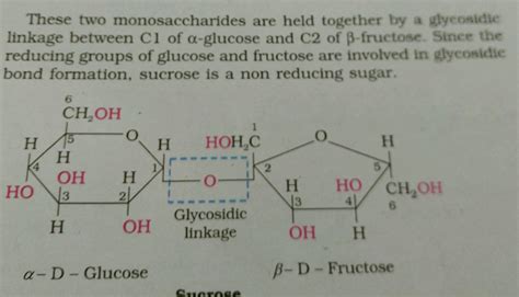 The statement 'Sucrose has C1 - C2 glycosidic linkage between beta - D ...