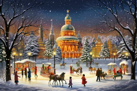 Christmas and New Year holidays in Moscow, Russia. Moscow is the ...