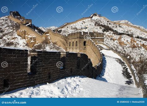 Great Wall Of China In Winter Stock Photography - Image: 3580432