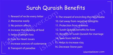 Benefits Of Reciting Surah Quraish - Islam Believer