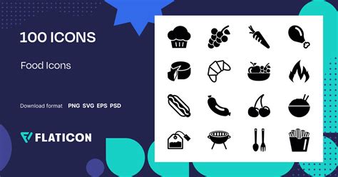 Food Icons Icon Pack | 100 .SVG Icons