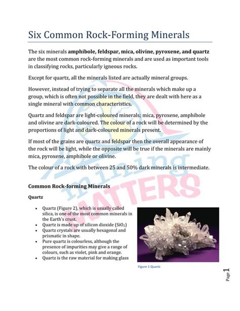 Six Common Rock-Forming Minerals | PDF