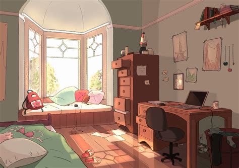 shiny art blog | Bedroom drawing, Anime room, Anime background