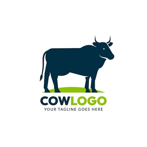 Free Vector | Flat design cow logo design