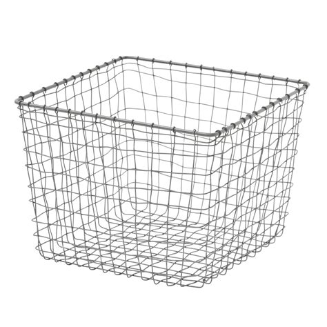 Square Rustic Iron Wire Basket - 11"L x 11"W x 8 1/2"H