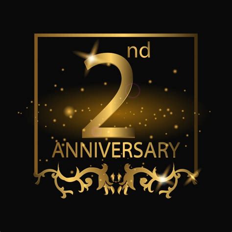 2nd Anniversary Logo With Gold Color, Anniversary, Year, Celebrate PNG and Vector with ...