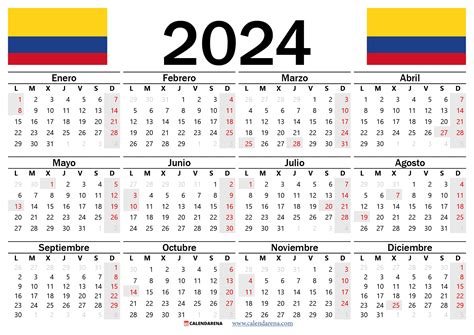 Calendario 2024 Con Festivos Colombia - Norah Annelise