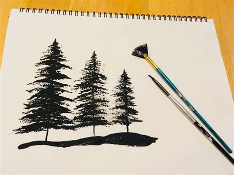 Painting Trees With A Fan Brush - Step By Step Acrylic Painting