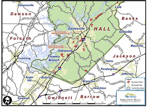 Hall County Georgia Map