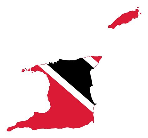 Large flag map of Trinidad and Tobago | Trinidad and Tobago | North America | Mapsland | Maps of ...