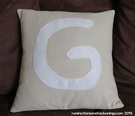 Monogrammed Pillow – RUMINATIONS and RECKONINGS