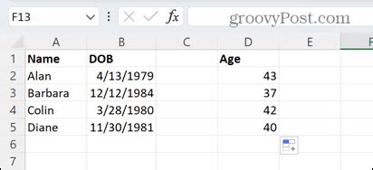 How to Calculate Age From Date of Birth in Excel