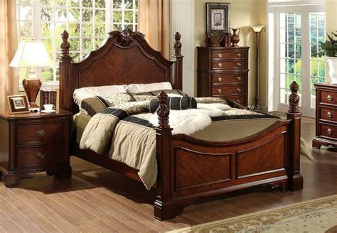 Luxury Cherry King Size Bed Set | Bedroom sets queen, Cherry bedroom, Wood bedroom furniture