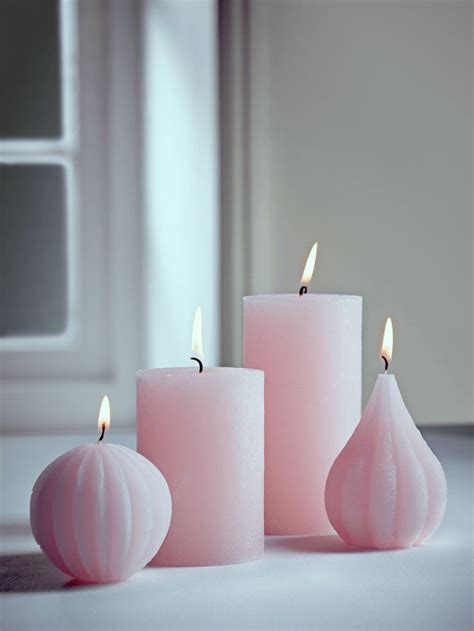 Different size blush pillar candles to go on plate | Pink candles, Blush candles, Pillar candles