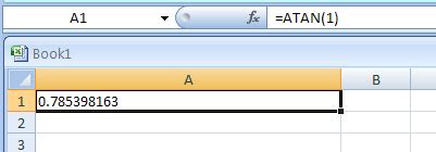 ATAN (number) returns the arctangent : ATAN « Math Trigonometry functions « Microsoft Office ...