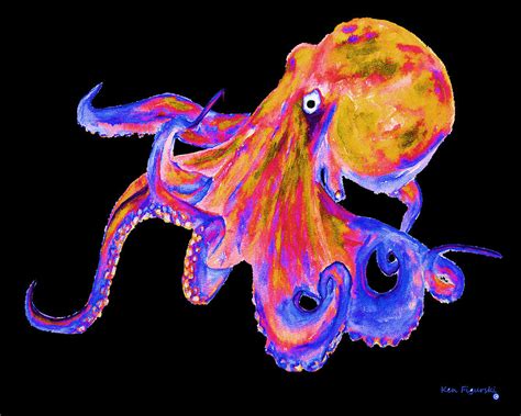 Octopus Color Pop Painting by Ken Figurski - Fine Art America