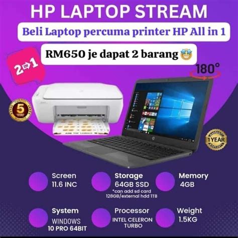 Laptop HP Stream and HP Printer, Computers & Tech, Laptops & Notebooks ...