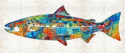 Fish Art Print - Colorful Salmon - By Sharon Cummings Painting by Sharon Cummings