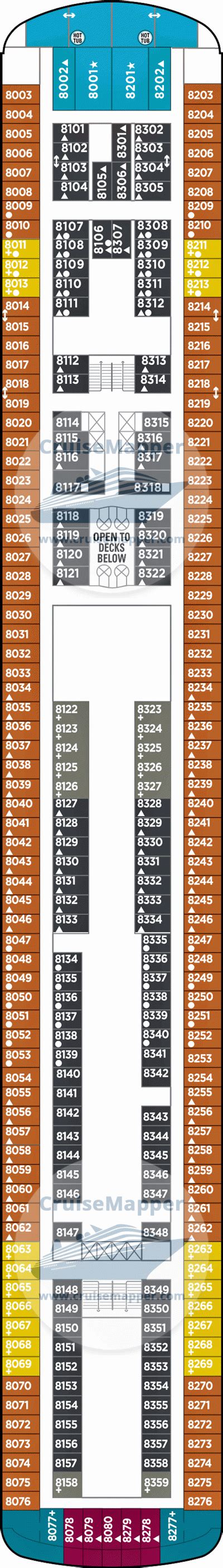 Norwegian Sky deck 8 plan | CruiseMapper