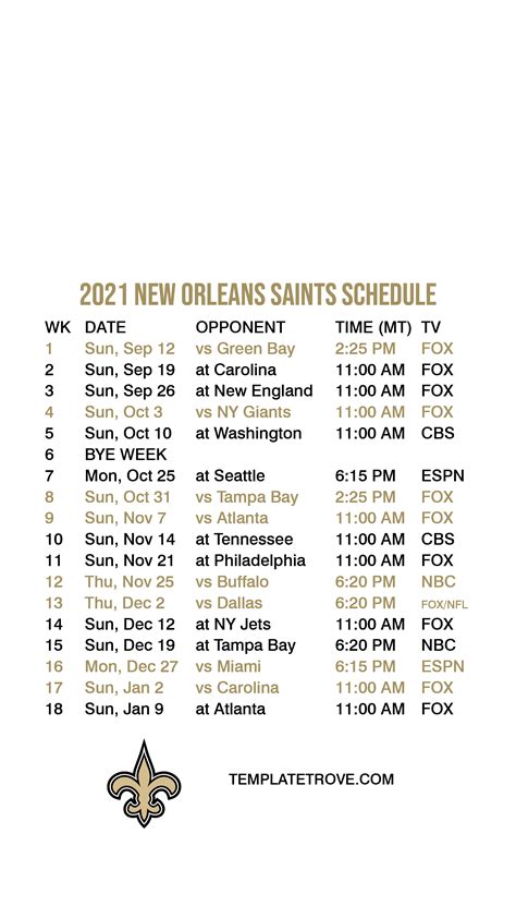 New Orleans Saints Schedule 2024 - Betsy Lucienne