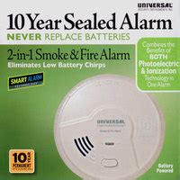 10 Year Sealed Battery Backup 2-in-1 Smoke and Fire Smart Alarm 120v AC ...