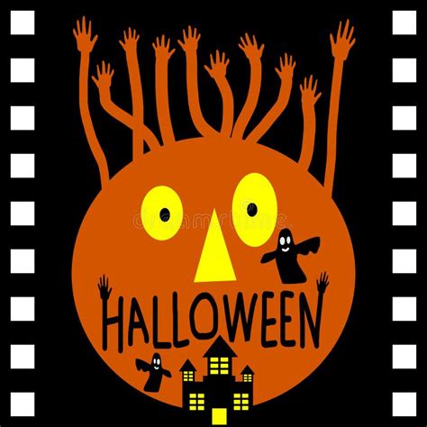 Halloween Day in Movie Film Stock Illustration - Illustration of design ...