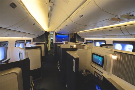 Pleasantly Stylish British Airways First Class Cabin on Boeing 777-200