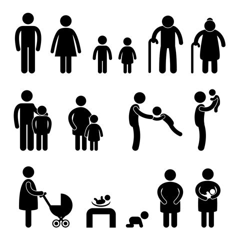 Happy Family Icons. 350056 Vector Art at Vecteezy