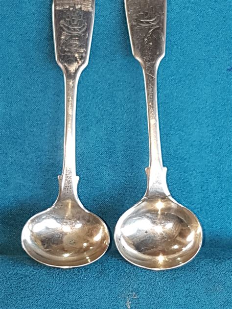 Pair Of Sterling Silver Salt Spoons | 690612 | Sellingantiques.co.uk